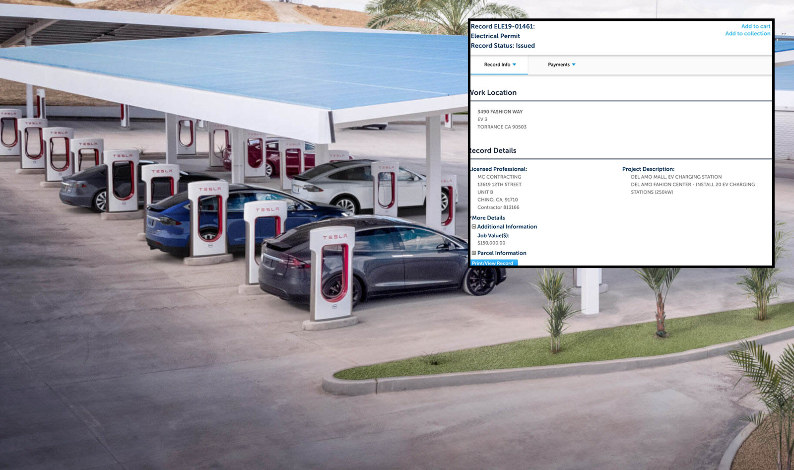 How much is online tesla supercharger installation