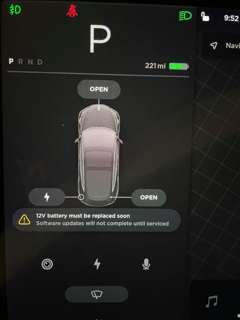 Tesla model 3 12v battery clearance must be replaced soon