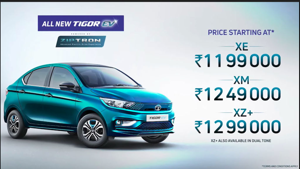 Tata tigor store battery car price